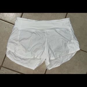White lululemon shorts. Size 8.